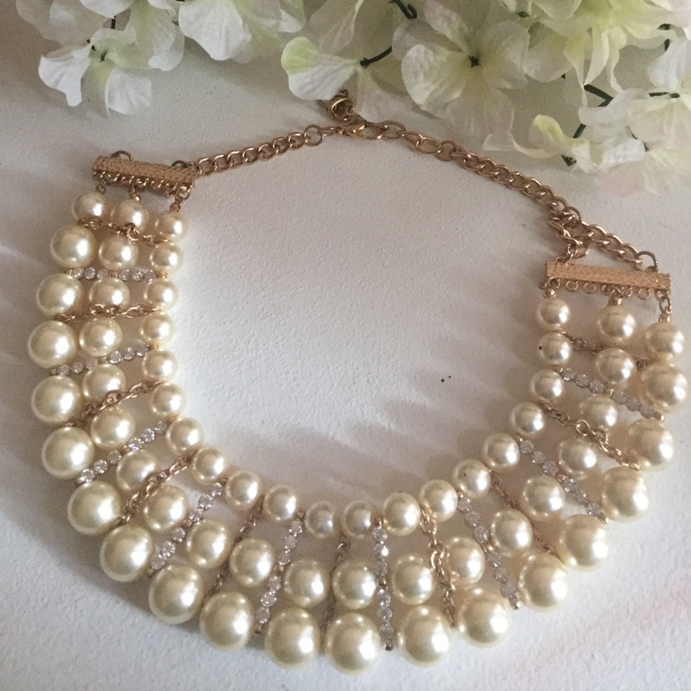 Faux pearl necklace